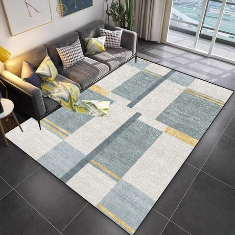Navak Teppich Gitterdesign Teppich Wohnzimmer Geometrisches Muster Dekoration Sofa Rutschfeste Teppiche 200x300 Lounge Kurze Samt Couchtische Matten