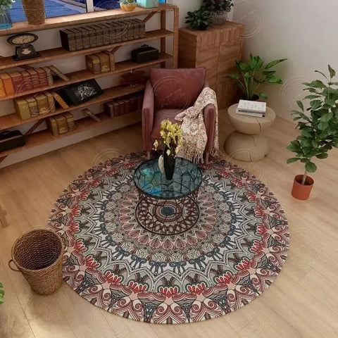 Navak Teppich, persischer Retro-Ethno-Stil, runder Wohnzimmerteppich, Couchtisch, Hängesessel, Drehstuhl, Bodenmatte, Schlafzimmer, Nachttischteppich