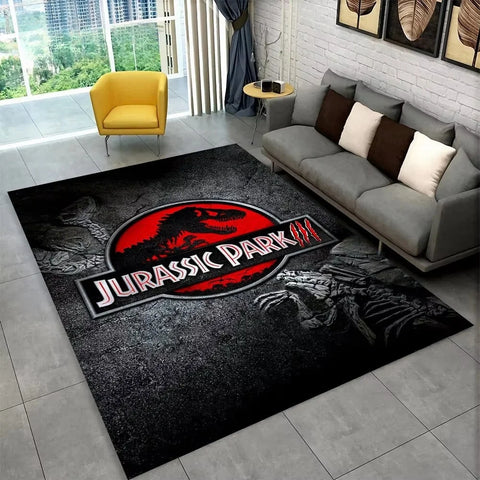 Navak Carpet 3D J-Jurassic Park Dinosaurier-Teppich, großer Teppich, Schlafzimmer, Kinderspielzimmer, Bodenmatte, rutschfest, Wohnzimmer-Dekor, lustiger Sofa-Akzent
