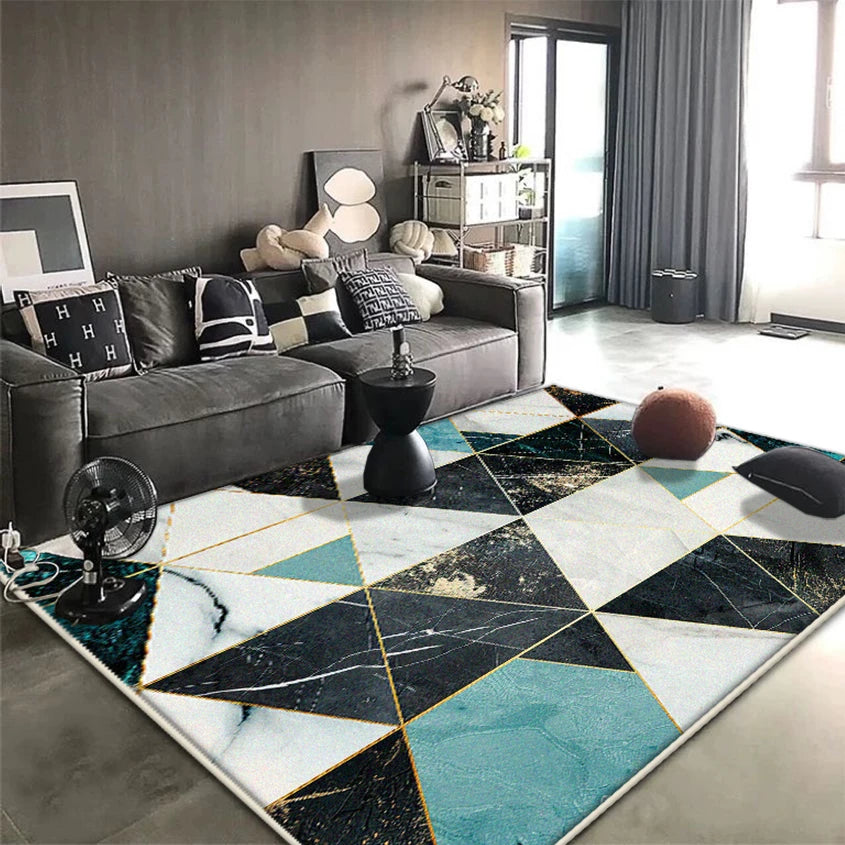 Navak Teppich, nordischer moderner Teppich für Wohnzimmer, geometrische Dekoration, Heimsofa, weiche große Teppiche, rutschfest, Schlafzimmer, Lounge, Plüsch-Bodenmatte, weich