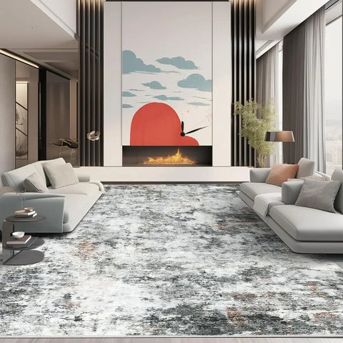 Navak Carpet 8x10 Teppiche, moderner abstrakter waschbarer Teppich für das Wohnzimmer, schmutzabweisender, fusselfreier Used-Look