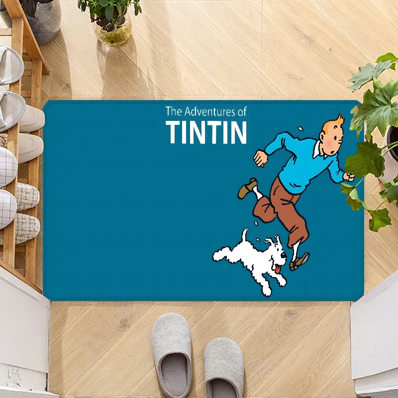 Navak Carpet Fußmatte mit dem Motiv „Die Abenteuer von Tim und Struppi“, rutschfest, waschbar, für Küche, Flur, Badezimmer, Badematten