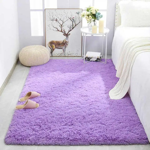 Navak Teppich Shag Wohnzimmer Seidenwolle Teppich Home Schlafzimmer Bett Vollbodenmatte Nordisches Sofa Rutschfeste Matte Einfaches Windplüschkissen