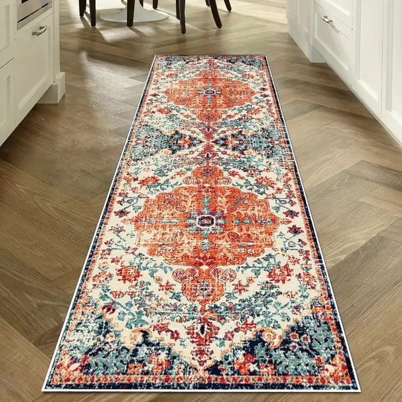 Navak Carpet Exclusive Picks Böhmischer Flurteppich, geometrisches Muster, Kristall-Samt-Bodenmatte, Eingang, Küche, Treppe, langer Teppich, Heimdekoration