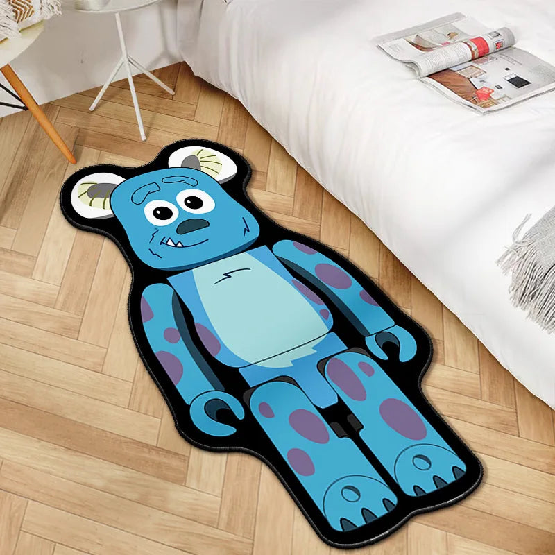 Navak Teppich, unregelmäßiger Cartoon-Bearbricks-Teppich, mehrfarbig, Gewaltbär-Teppich für Schlafzimmer, Nachttisch, rutschfest, modisch, für Zuhause, Bodenmatte
