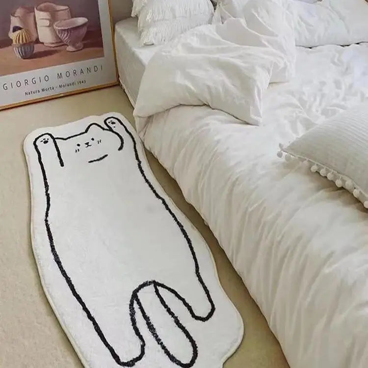 Navak Teppich, koreanischer Stil, Teppich für Wohnzimmer, Plüsch, Schwarz, Weiß, einfarbig, dick, rutschfest, Ins-Stil, kleine Teppiche, Schlafzimmer, flauschige Fußmatte
