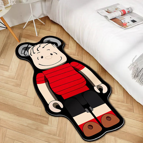 Navak Teppich, unregelmäßiger Cartoon-Bearbricks-Teppich, mehrfarbig, Gewaltbär-Teppich für Schlafzimmer, Nachttisch, rutschfest, modisch, für Zuhause, Bodenmatte