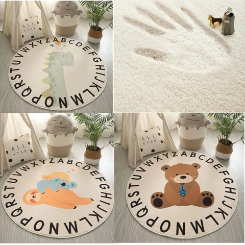 Navak Carpet Exclusive Picks, runder Teppich für Kinder, weicher Alphabet-Kinderzimmerteppich für Jungen und Mädchen, pädagogischer Lern- und Spielteppich für Kinderzimmer, Schlafzimmer-Dekoration