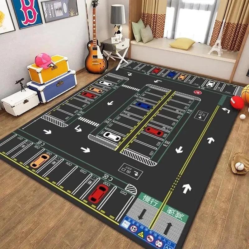 Navak Teppich, Parkplatz, Kinder-Krabbelteppiche für Wohnzimmer, Dekoration, Kinderzimmer, Heimdekoration, Sofa-Teppich, rutschfester Teppich, Bodenmatte