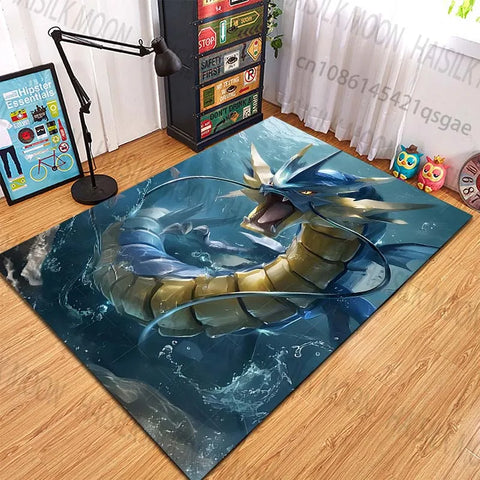 Navak Carpet 1PC Pokémon Gyarados Print Carpet Rug for Living Room Bedroom Sofa Decor Kids Play Home Area Rug Non-slip Mat Game Room Rugs