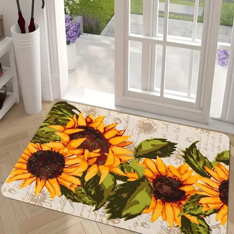 Navak Teppich Sonnenblumenblumen Küchen-Fußmatte Eingangstürmatte Dekor Korridor Balkon Waschküche Teppiche Badezimmer Anti-Rutsch-Fußmatte Teppich