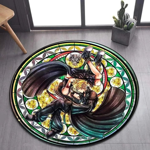 Navak Carpet Daily Picks DISNEY Kingdom Hearts Cartoon-Muster Bereich Teppich Runde Bodenmatte Kind Wohnzimmer Teppich Badezimmer Küche Fußmatte Dekorieren