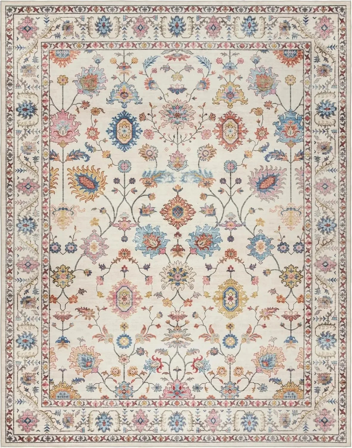 Navak Carpet Exclusive Picks Bohemian Style Loop-Pile Rug - Ultra-Thin, Stain-Resistant, Non-Slip Carpet for Living Room & Office, Soft Floor Mat