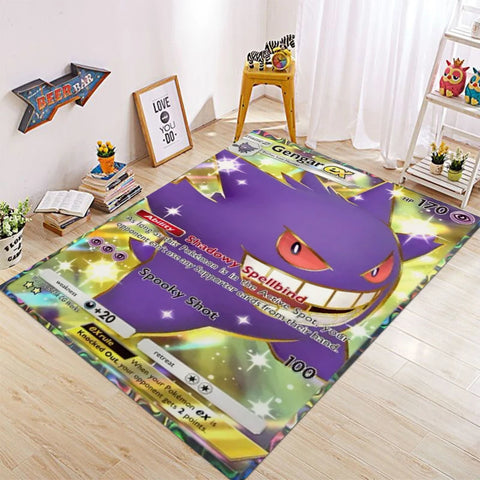 Navak Carpet Daily Picks Pikachu Charizard Gengar Kartenspiel-Thementeppich für Schlafzimmer, Bodenmatte, Wohnzimmer, E-Sportzone, stilvolles Dekor, Willkommensteppich