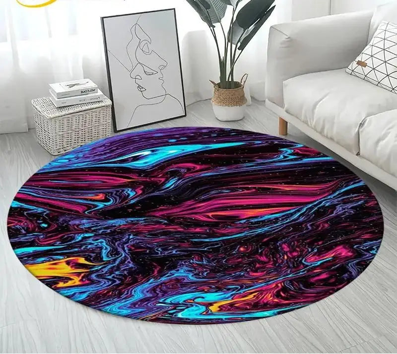 Navak Carpet Nordic Colour Green Gold White Marble Round Carpet Balcony Floor Mat Bathroom Living Room Home Yoga Coffee Mats Home Decor Rug