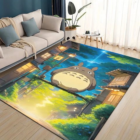 Navak Carpet 3D T-Totoros Cartoon-Teppich, Teppich für Wohnzimmer, Kinderzimmer, Sofa, Fußmatte, Dekoration, rutschfeste Bodenmatte für Kinder
