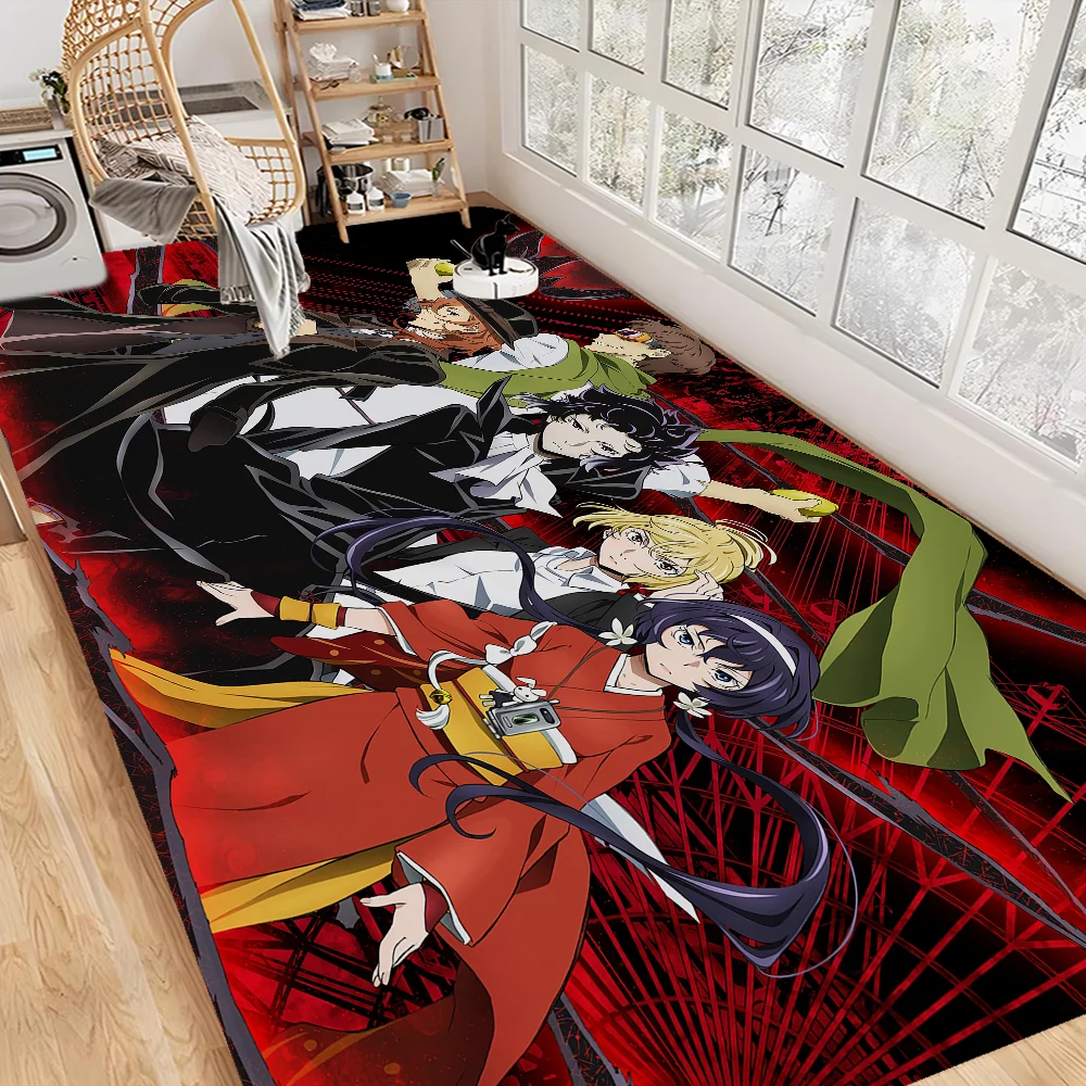 Navak Carpet Bungo Stray Dogs Zimmermatten Retro Multiple Choice Wohnzimmer Küchenteppich Rutschfester Willkommensteppich