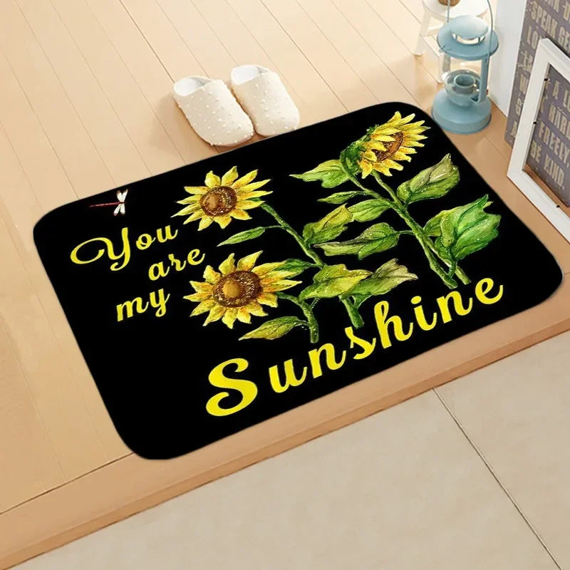 Navak Teppich, Sonnenblumen-Eingangs-Willkommens-Fußmatte, Blumen, Schlafzimmer, Nachttisch-Dekor, Teppich, rutschfest, Badezimmer, Küche, Fußmatten für den Innenbereich