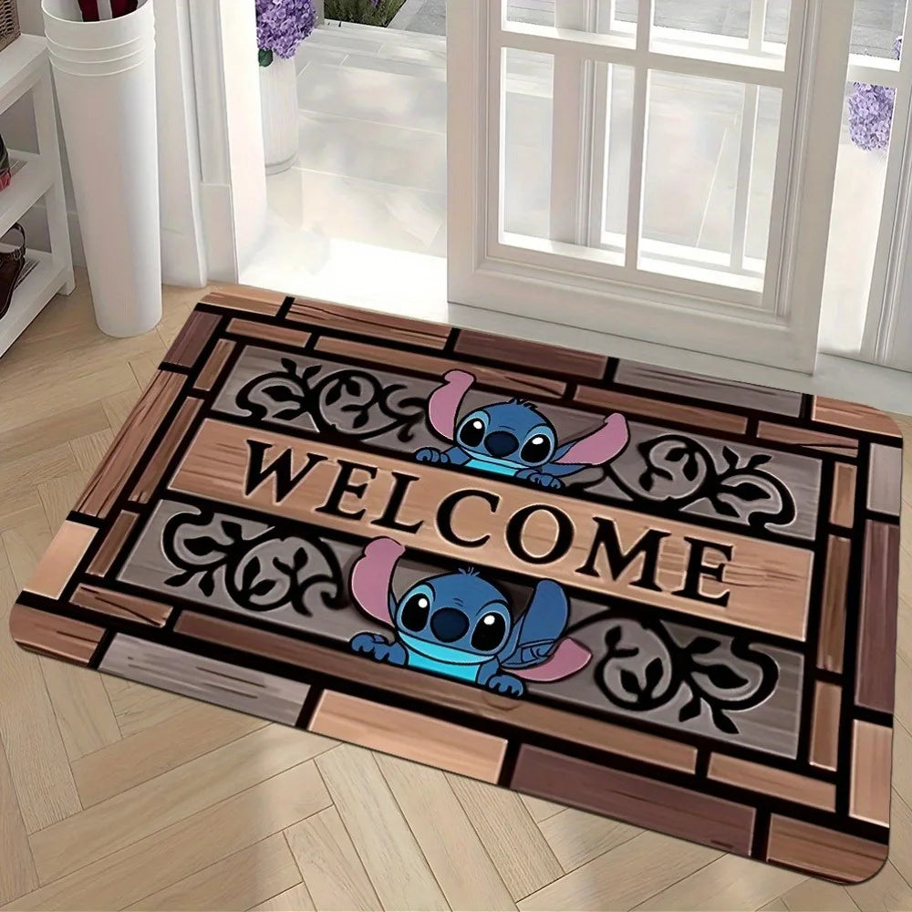 Navak Carpet Stitch's Playful Welcome Mat. Weich, saugfähig und rutschfest, Badezimmermatten, Yogamatten, Heimdekoration
