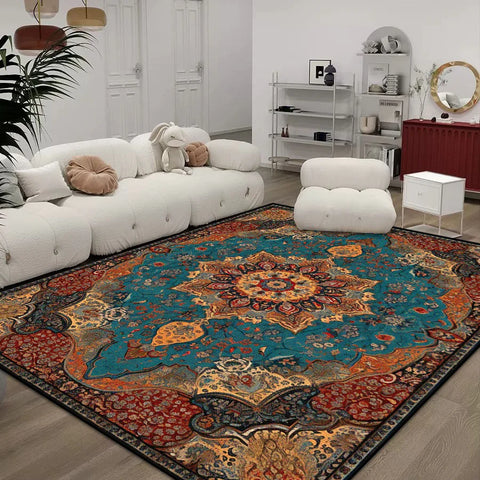 Navak Carpet Persian Style Customizable Carpet for Living Room Soft Non-slip Large Room Rugs Easy Clean Coffee Tables Mat Lint-free Washable