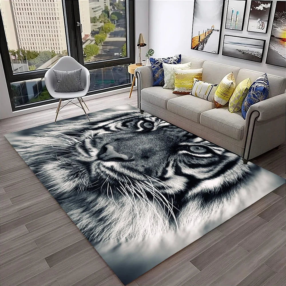 Navak Carpet 3D-Traumtiger, Tier-Cartoon-Teppich für Zuhause, Wohnzimmer, Schlafzimmer, Sofa, Fußmatte, Dekoration, Kinderspielbereich, rutschfeste Bodenmatte