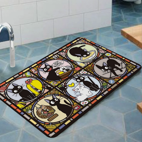 Navak Carpet KiKi Jiji Cat Room Mats Nordic Style Home Doormat Bathroom-Toilet Mats Bedroom Hotel Decor Mat