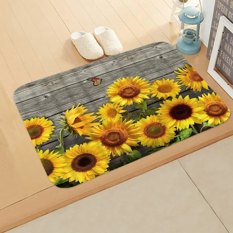Navak Teppich, Sonnenblumen-Eingangs-Willkommens-Fußmatte, Blumen, Schlafzimmer, Nachttisch-Dekor, Teppich, rutschfest, Badezimmer, Küche, Fußmatten für den Innenbereich