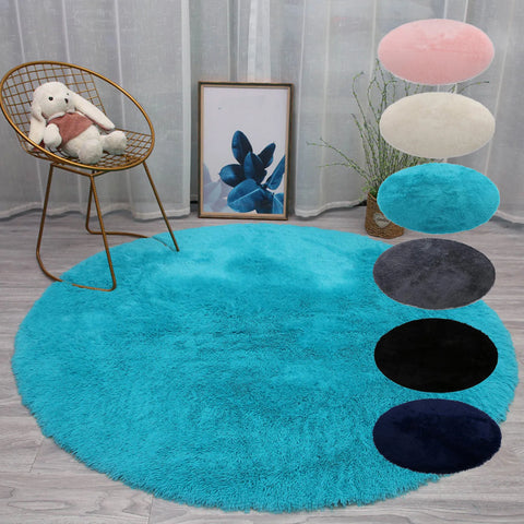 Navak Carpet Wool Imitation Sheepskin Rugs Faux Non Slip Bedroom Shaggy Carpet Mats Multi Color Solid Soft Circular Carpets
