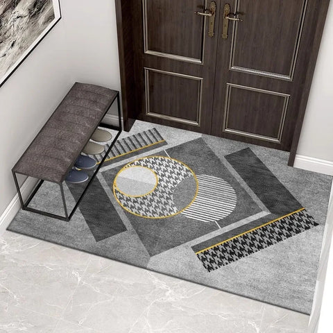 Navak Teppich, europäischer Stil, geometrisches Muster, rund, für Wohnzimmer, Sofa, Schlafzimmer, Arbeitszimmer, Küche, Eingangsbereich, Fußmatte, rutschfest, modischer Dekorteppich
