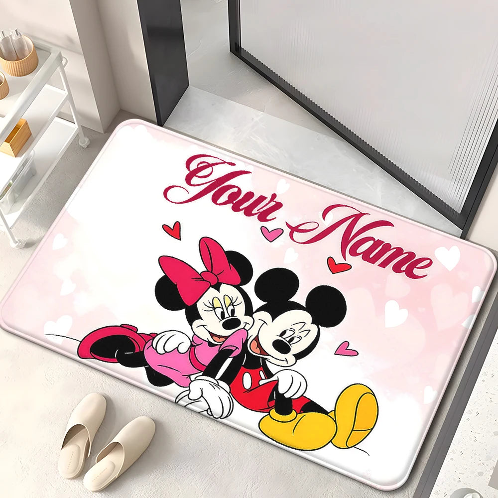 Navak Teppich Mickey und Minnie Maus Kinderzimmer Rot Niedliche Matte Kinderzimmer Teppich Babyzimmer Dekor Geschenk für Kinder Bereich Teppich Kinderzimmer Dekor Teppich