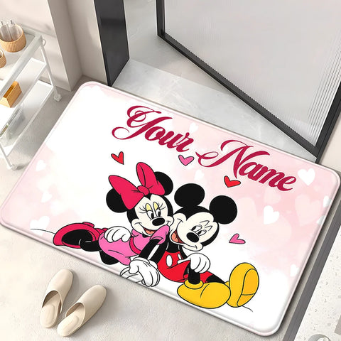 Navak Teppich Mickey und Minnie Maus Kinderzimmer Rot Niedliche Matte Kinderzimmer Teppich Babyzimmer Dekor Geschenk für Kinder Bereich Teppich Kinderzimmer Dekor Teppich