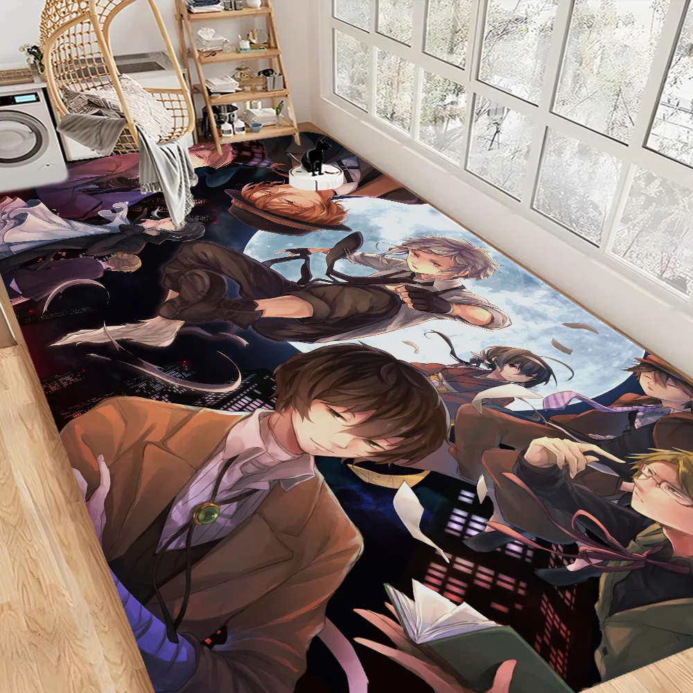 Navak Carpet Bungo Stray Dogs Zimmermatten Retro Multiple Choice Wohnzimmer Küchenteppich Rutschfester Willkommensteppich
