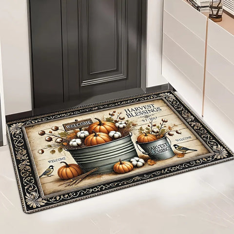 Navak Teppich Thanksgiving Herbst Kürbis Thema Fußmatte Küche Badezimmer Wäsche rutschfeste Bodenmatte Wohnzimmer Balkon Flur Eingangsteppiche