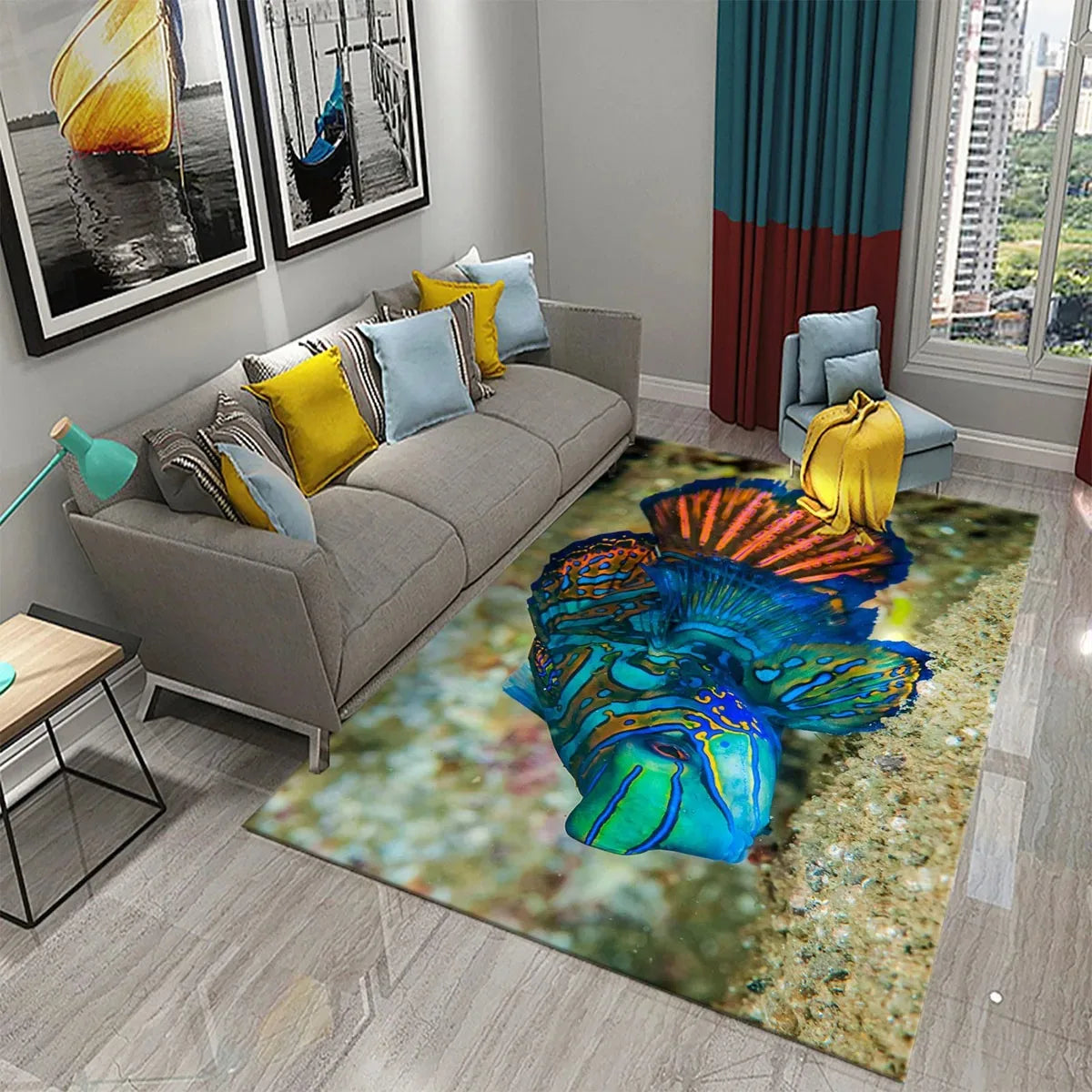 Navak Teppich 3D Hawaiian Meer Ozean Tropische Fische Teppich Wohnzimmer Fisch Tier Muster Kinder Schlafzimmer Weiche Boden Dekor
