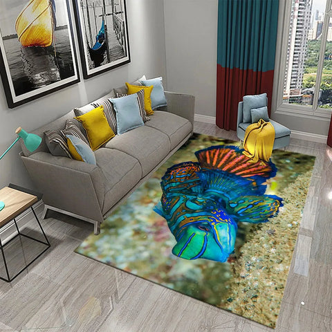 Navak Teppich 3D Hawaiian Meer Ozean Tropische Fische Teppich Wohnzimmer Fisch Tier Muster Kinder Schlafzimmer Weiche Boden Dekor