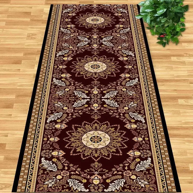 Navak Teppich Persischer Retro-Läufer Teppich Villa Halle Korridor Teppiche Wohnung Durchgang Rutschfester Teppich Hoteltreppe Dekoration Bodenmatte Custom