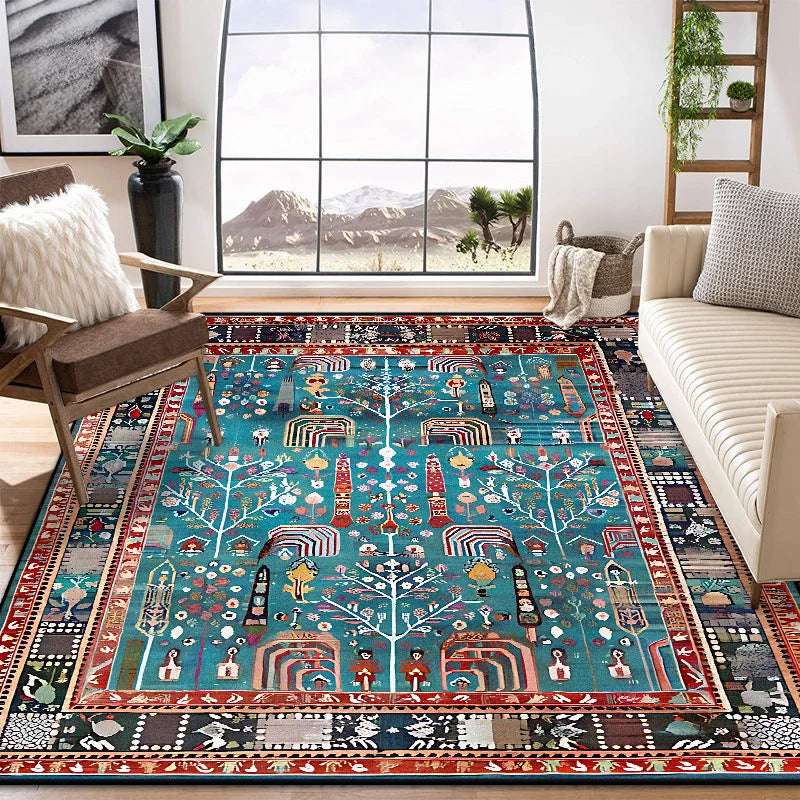 Navak Teppich, flauschig, kurz, großflächig, für Wohnzimmer, persische Retro-Dekoration, für Zuhause, Schlafzimmer, 200 x 300 cm, Lounge, Nachttisch, rutschfeste Fußmatten
