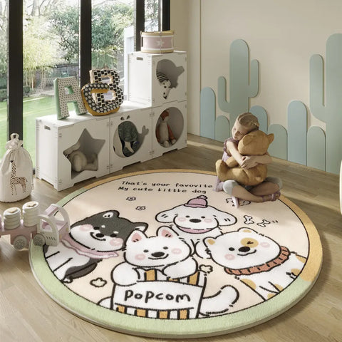 Navak Carpet Nordic Style Carpets for Living Room Plush Round Bedside Rug Large Area Children Bedroom Decor Carpet Thickend Cartoon Floor Mat