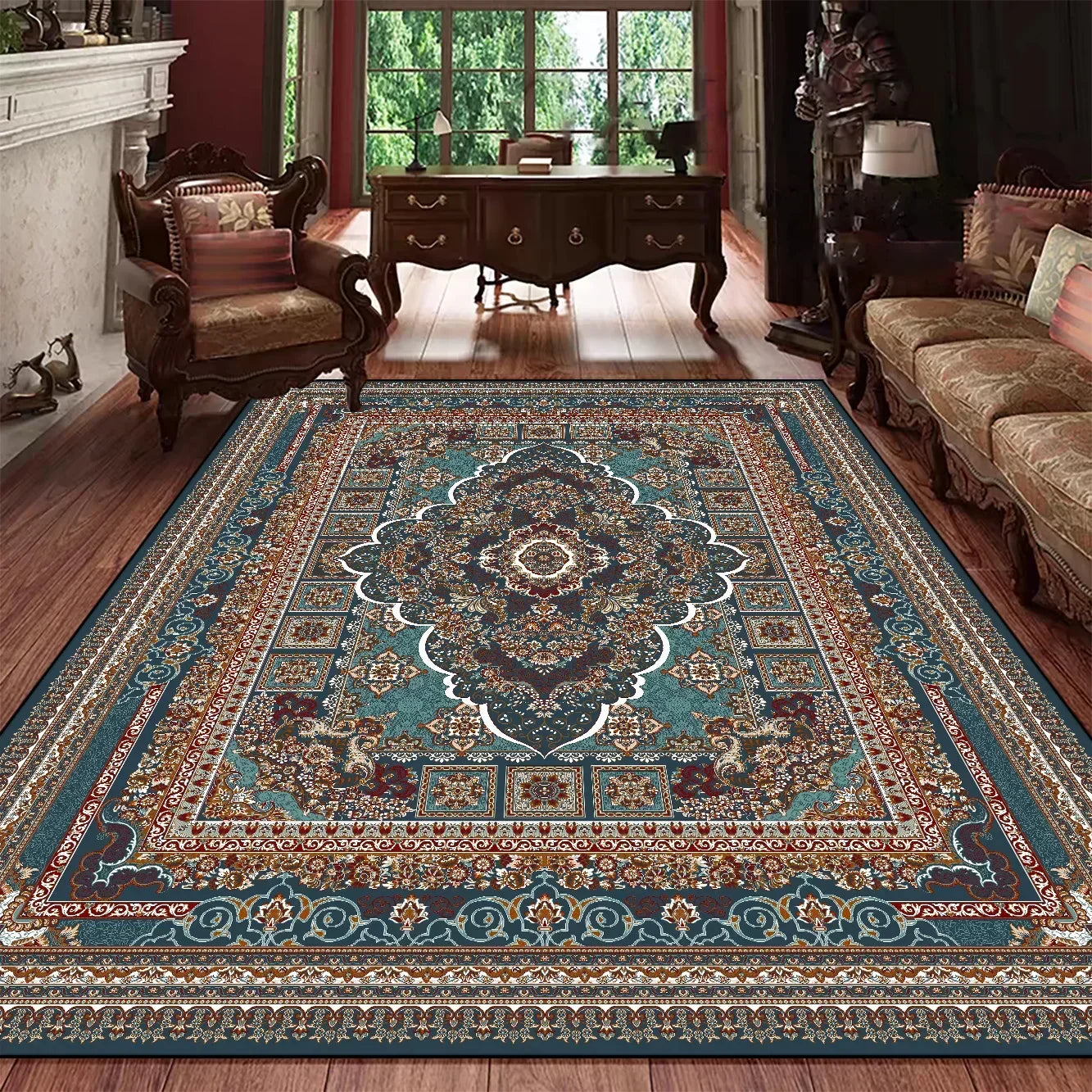 Navak-Teppich, klassischer Luxus-Teppich im persischen Stil, eleganter, waschbarer Teppich für Wohnzimmer, Schlafzimmer, anspruchsvolle Heimdekoration, Bodenmatte, Küchenmatte