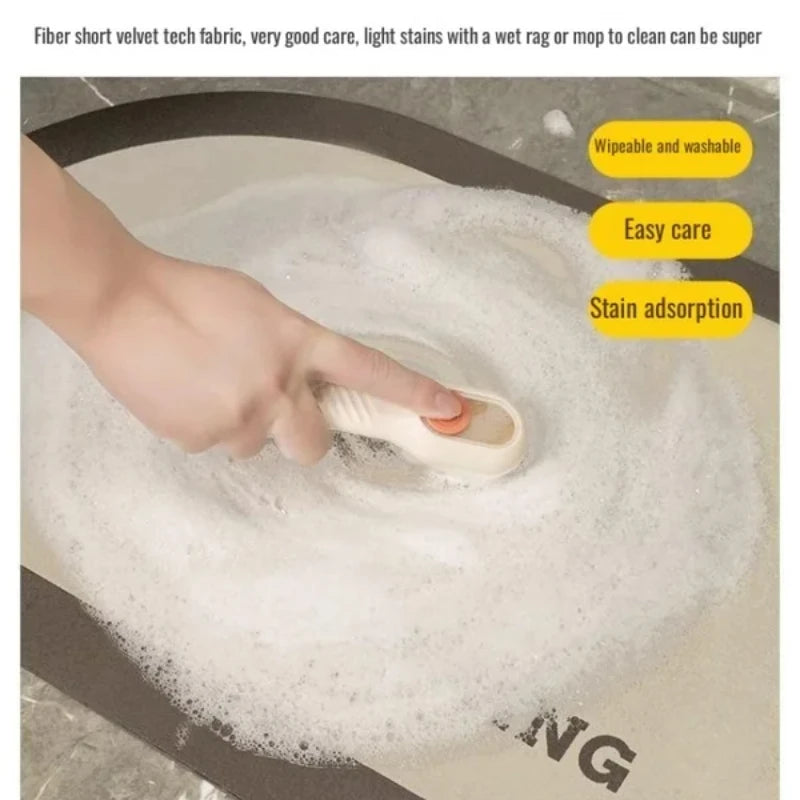 Navak Teppich-Badezimmermatte, rutschfester, saugfähiger Bodenteppich – schnelltrocknende Silikon-/Algenschlamm-Fußmatte für Dusche, Toilette, Waschraum