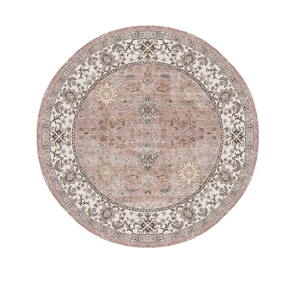 Navak Carpet Exclusive Picks Bohemian Retro Runder Schlingenflor-Teppich – Runder Vintage-Teppich für Couchtisch, Sofa und Schlafzimmer, rutschfest, Heimdeko