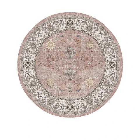 Navak Carpet Exclusive Picks Bohemian Retro Runder Schlingenflor-Teppich – Runder Vintage-Teppich für Couchtisch, Sofa und Schlafzimmer, rutschfest, Heimdeko