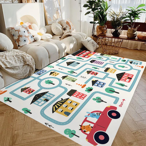 Navak Teppich Kinder Spielmatte, rutschfeste Flanell-Teppiche für Kinderzimmer, Zuhause, Wohnzimmer, Schlafzimmer, Küche, Teppich, maschinenwaschbare Bodenmatte