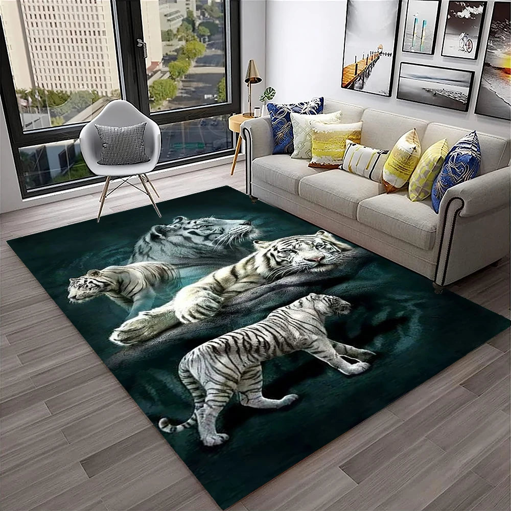 Navak Carpet 3D-Traumtiger, Tier-Cartoon-Teppich für Zuhause, Wohnzimmer, Schlafzimmer, Sofa, Fußmatte, Dekoration, Kinderspielbereich, rutschfeste Bodenmatte