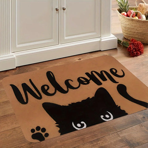 Navak Carpet 1 Packung Katzen-Willkommens-Fußmatten, lustige Katzenmatten für drinnen und draußen, für Eingangsbereich, Veranda, Katzenliebhaber, Frühling/Sommer, Einweihungsgeschenk