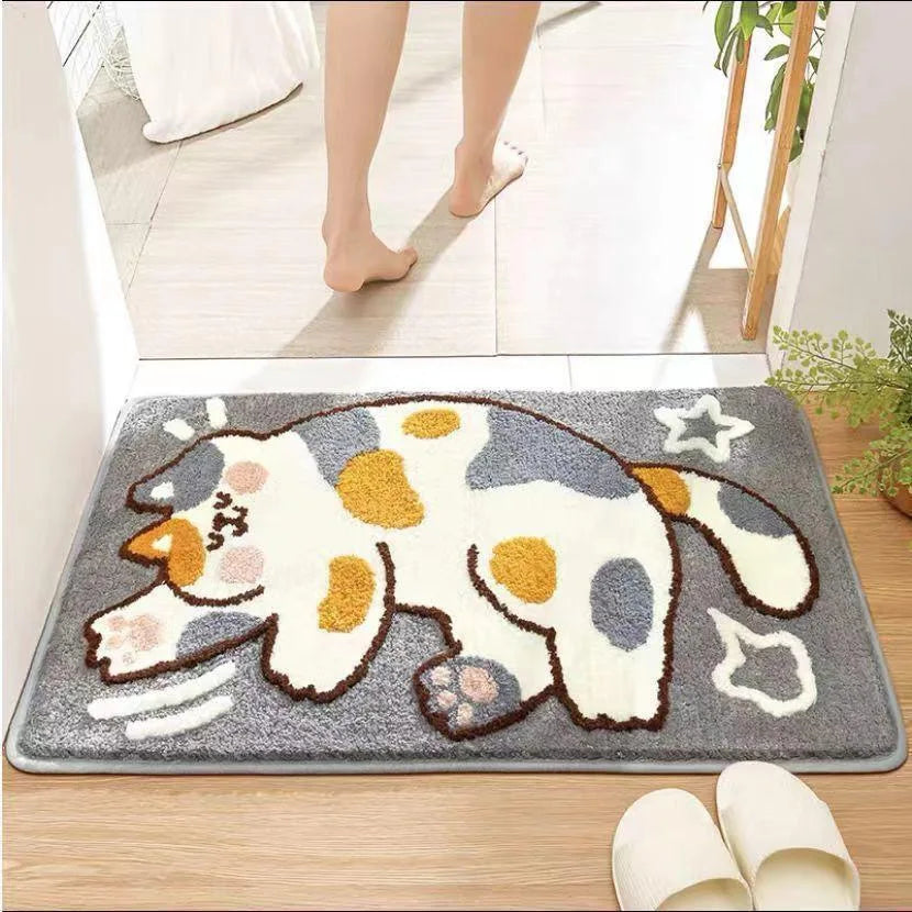 Navak Carpet Exclusive Picks Cartoon-Toiletten-Badezimmer-Teppich in Wolloptik für den Boden unter der Tür, rutschfester und wasserabsorbierender Teppich für die Heimdekoration