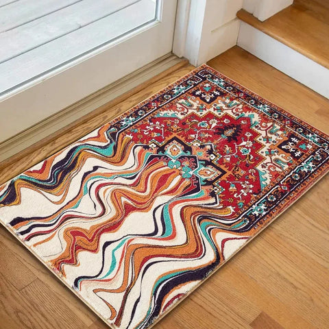 Navak Teppich, abstrakt, Bohemian-Stil, Kaschmir-Imitation, Bodenteppich, Matte, Eingangstür, Sofa, Eingangstür, Eingangsbereich, Dekoration, Teppich, rutschfestes Kissen