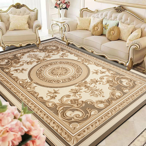 Navak Carpet European Style Carpet Living Room Soft Luxury Rug Bedroom Cloakroom Lounge Decoration Rug Large Size Washable Non-slip Floor Mat