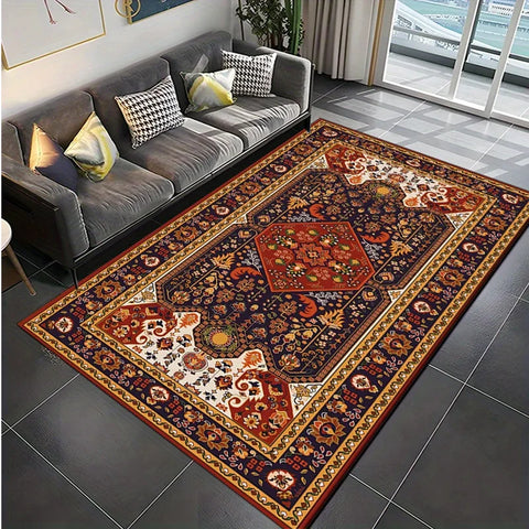 Navak Carpet Crystal Velvet Luxus-Teppich im böhmischen persischen Stil | Polyestermaterial, rutschfeste dekorative Bodenmatte für Schlafzimmer und Wohnzimmer