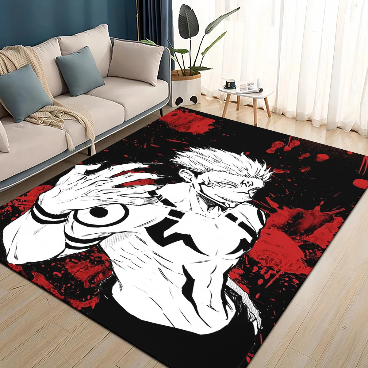Navak Teppich, 3D-Cartoon, Jujutsu Kaisen, Anime, Itadori Yuj, Teppich für Wohnzimmer, Schlafzimmer, Heimsofa, Dekoration, Kinderspiel, rutschfeste Bodenmatte